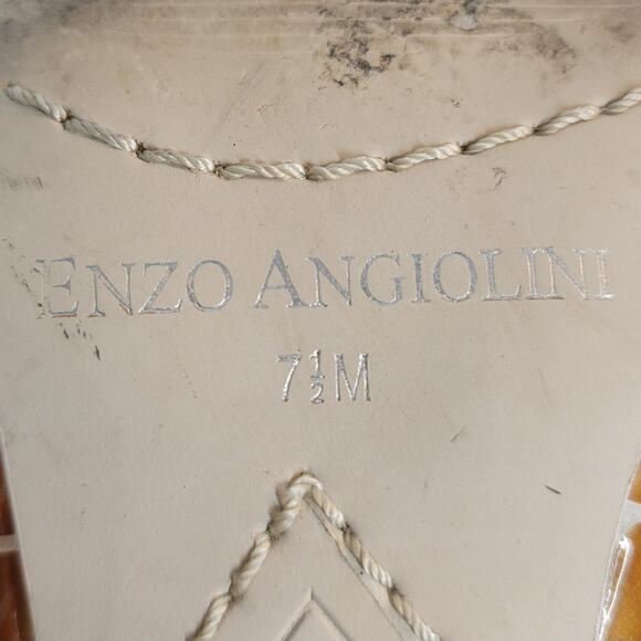 Enzo Angiolini Womens Shoes 7.5 Orange Leather Giraffe Print Open Toe Pump Heels - Picture 12 of 16